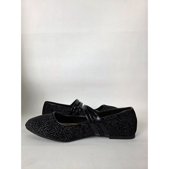 Torrid Womens Mary Jane Flats Double Strap Black Velvet Glitter 8 WW - Picture 7 of 10